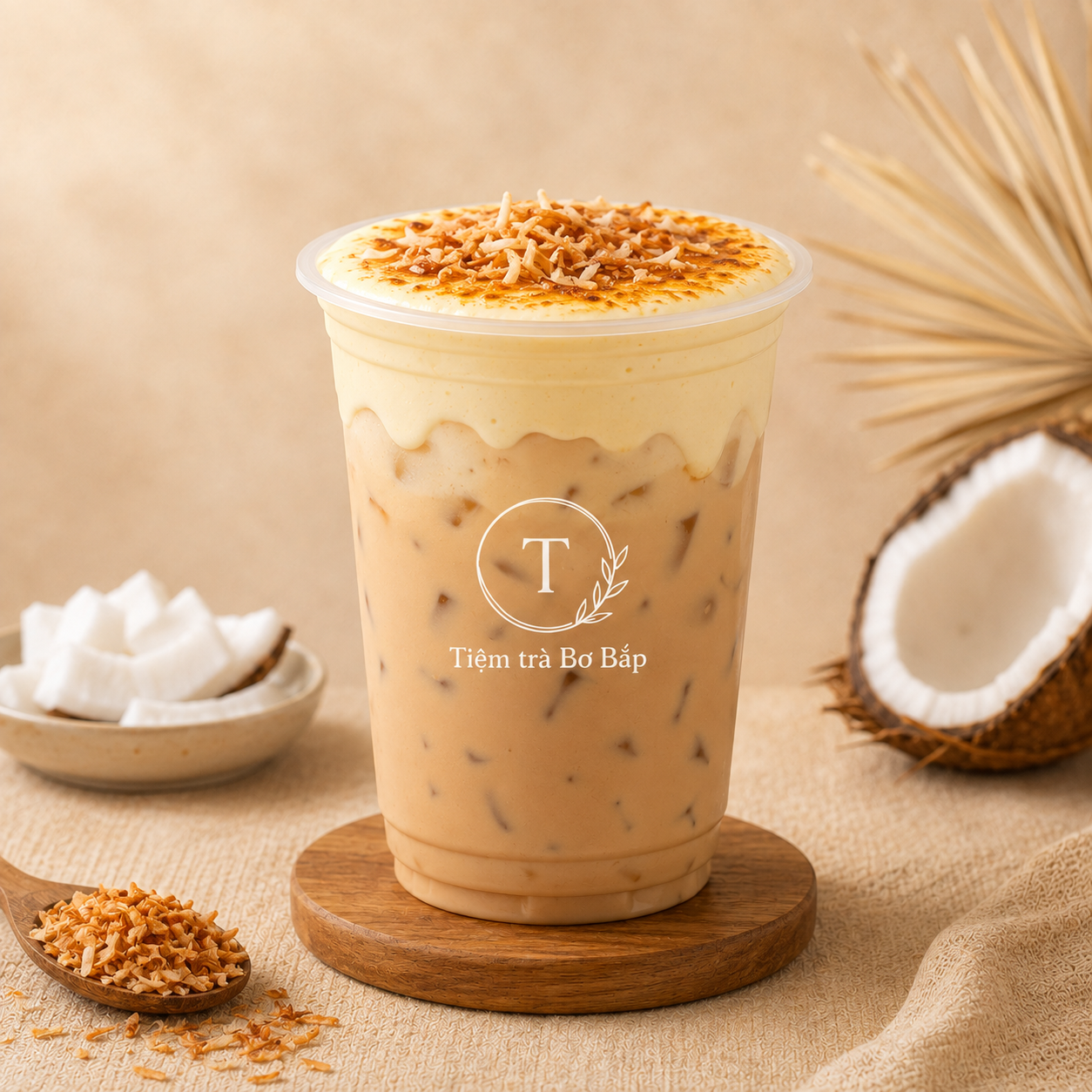 Trà sữa kem trứng dừa nướng
